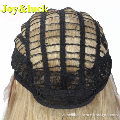 Wholesale Lacefront Wig For Women Mid-length Side Part Ladies Lace Front Synthetic Wig Brown Ombre Blond Natural Straight Hair